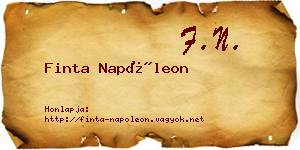 Finta Napóleon névjegykártya